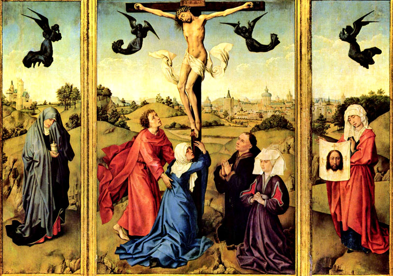 Rogier van der Weyden, «Kreuzigungs-Tryptichon», 1442; Kunsthistorisches Museum, Wien